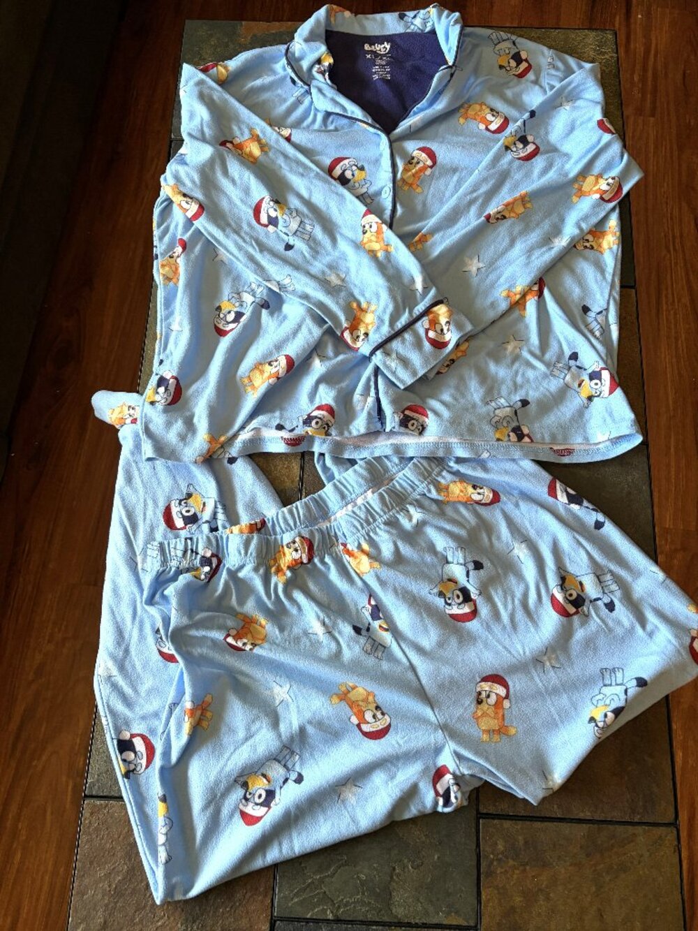 Bluey Adult Pajama Set Christmas Cozy 2pc Unisex / Men's Holiday PJs size XL